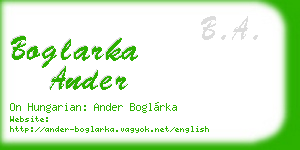 boglarka ander business card